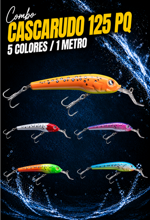 Combo x5 Cascarudo 125 Paleta Quebrada - 1 m - Baitcasting