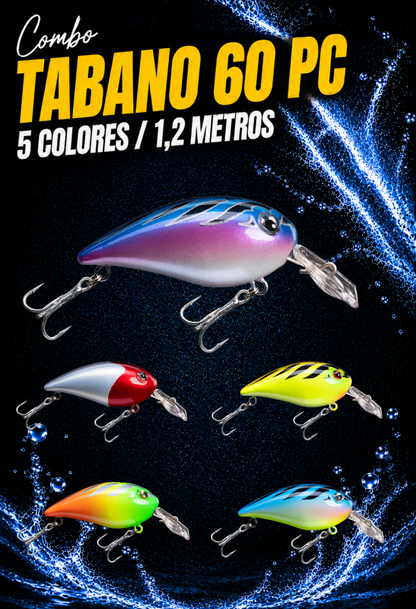 Combo x5 Tábano 60 Paleta Corta - 1,2 m - Baitcasting