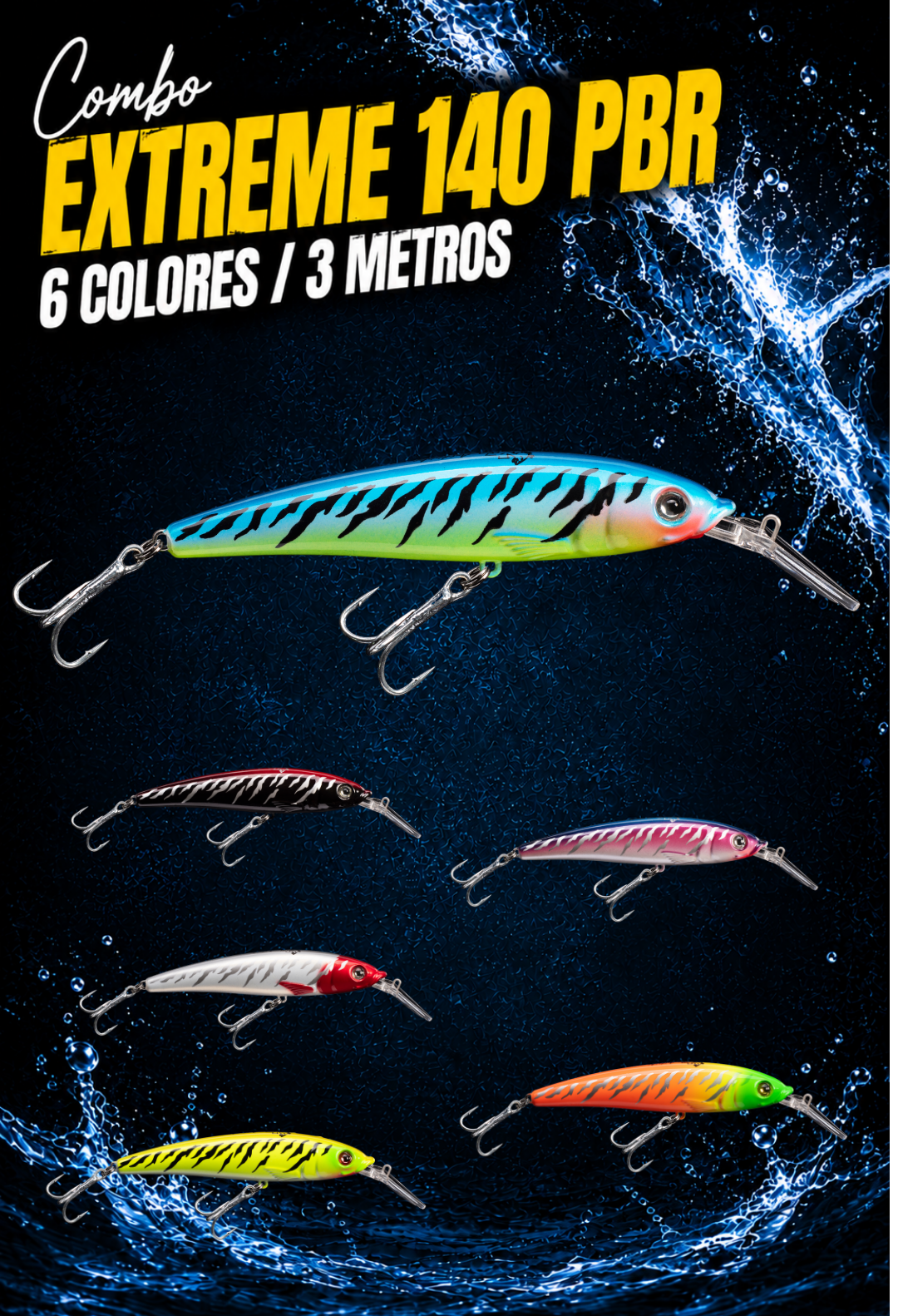Combo x6 Extreme 140 Paleta BR - 3 m - Baitcasting