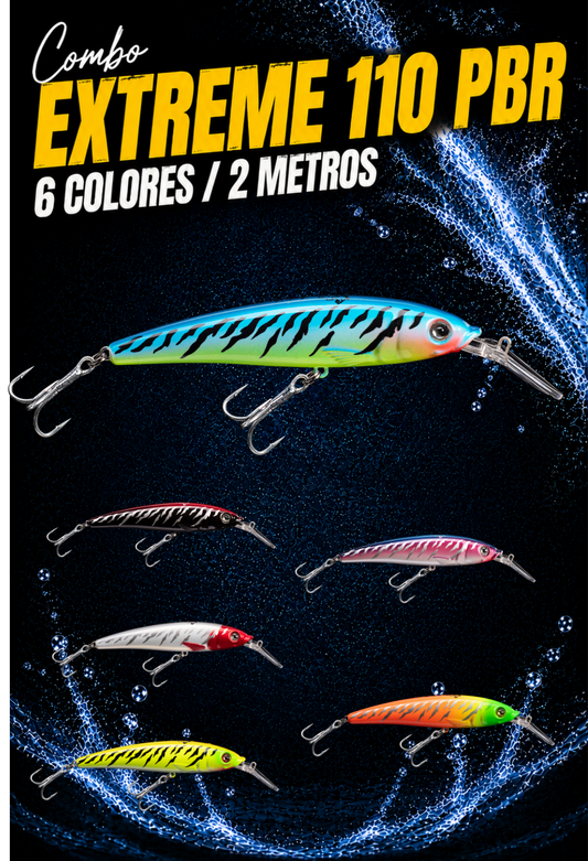 Combo x6 Extreme 110 Paleta BR - 2 m - Baitcasting
