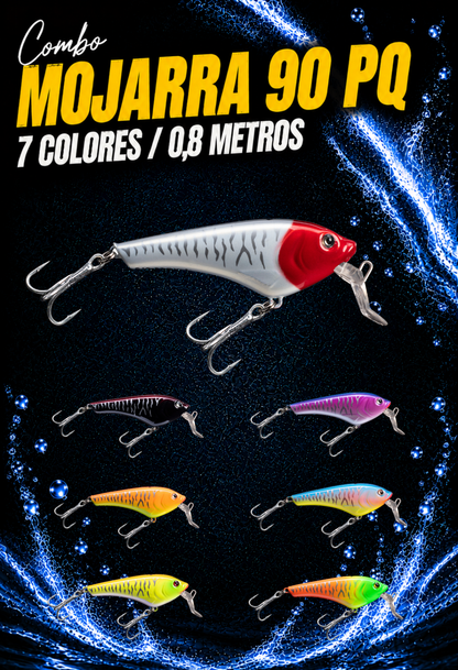 Combo x7 Mojarra 90 Paleta Quebrada - 0,8 m - Baitcasting